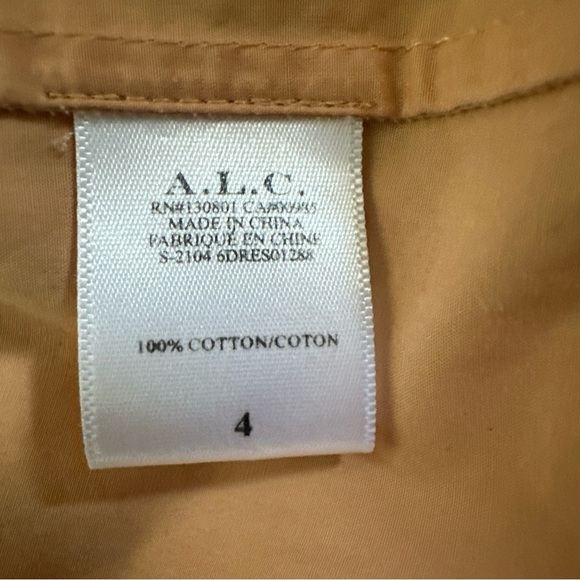 A.L.C. Harper Ruffle Sleeve Dress Peach Orange Mini Cotton Tiered A Line US 4 - Picture 12 of 13